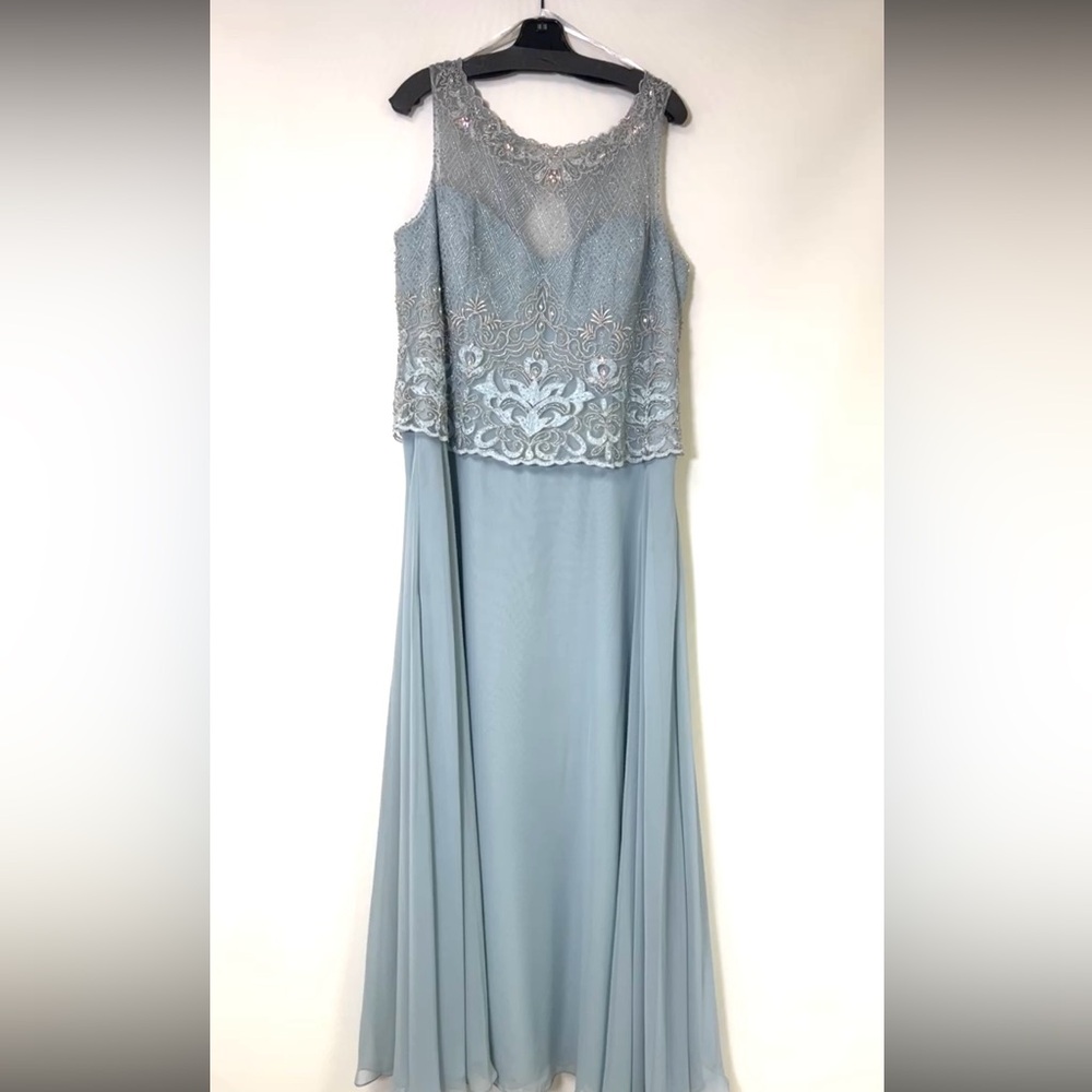 Montage by Mon Cheri beaded bodice sleeveless fit and flare long Gown - Picture 3 of 13